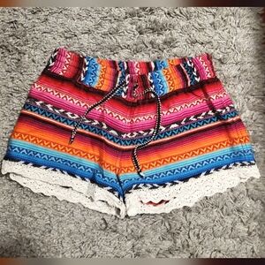 Multicolored Aztec Printed Shorts